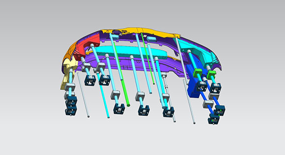 image of a mold's gating system